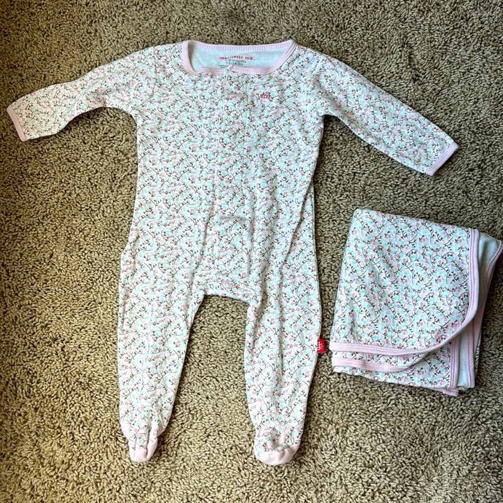 Magnetic Me Organic Cotton Footie w/blanket, 3-6 mo